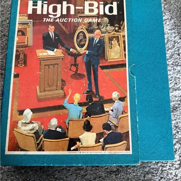 1965 High-Bid The Auction Game Complete 3M Bookshelf Mid-Century Modern MCM Era - Picture 2 of 12